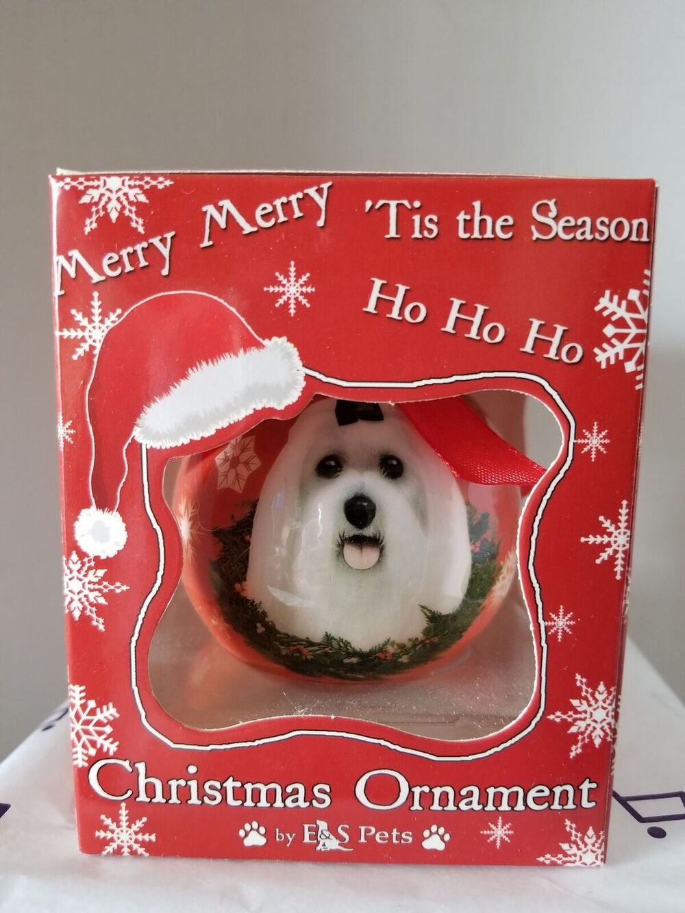 Dog Ornament - E&S Pets - Maltese 3"